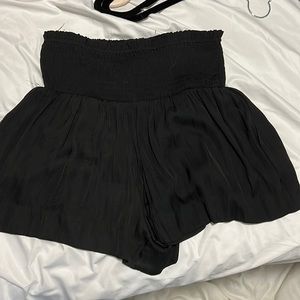 Black silk flowy shorts